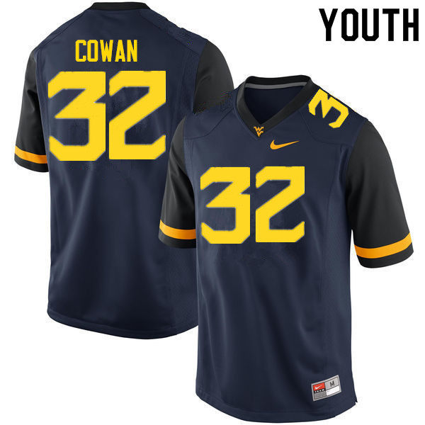 Youth #32 VanDarius Cowan West Virginia Mountaineers College Football Jerseys Sale-Navy - Click Image to Close